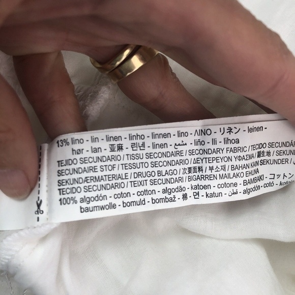 ZARA linen blend crochet Dress Maxi L Cottagecore Open Back coastal Beachy new - Picture 10 of 12